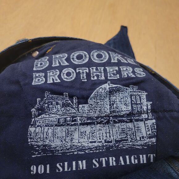 Brooks Brothers Jeans Men Size 33x29 901 Slim Fit New York Red Fleece Preppy - Picture 10 of 15